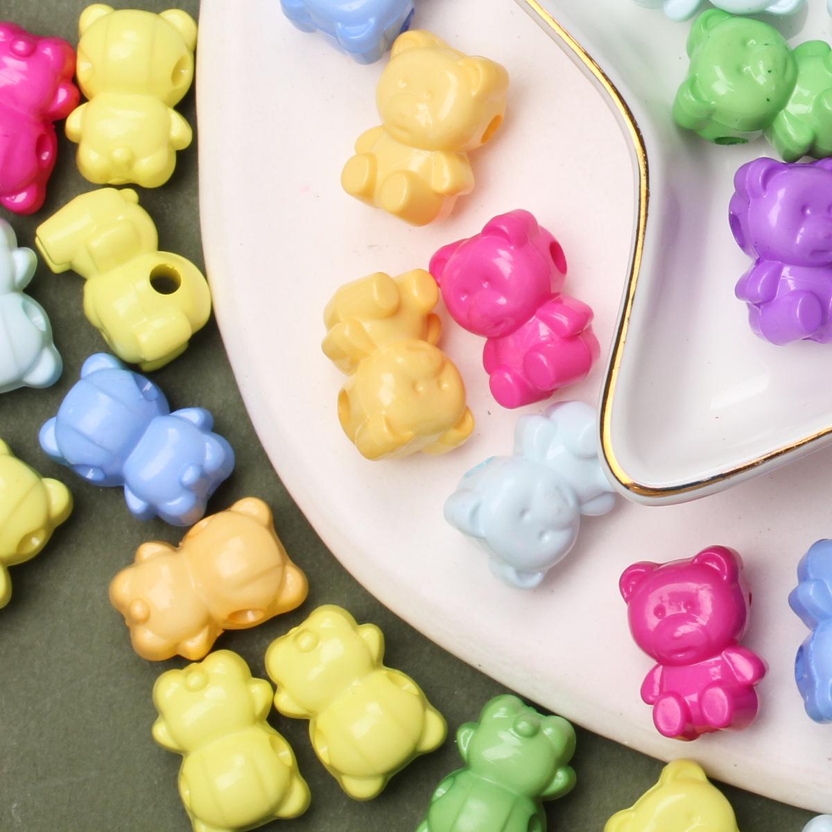 

20 шт. 12*17 мм акриловые милые бусины с милым медведем, браслеты «сделай сам», ожерелье, ювелирный аксессуар, брелок ручной работы для изготовления ювелирных изделий