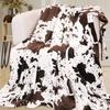 Cute Cow Print Blanket Soft Warm Plush Throw Blanket Fleece Flannel Lightweight Travel Blankets Cozy All-Season Couch Blankets
