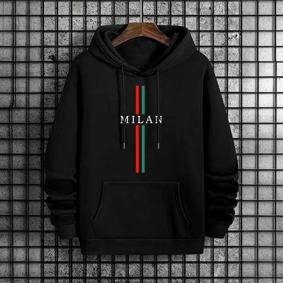 2025 Italy Milan Fashion Hoodies Mens Urban Streetwear Hooded Sweatshirt Male Hip Hop Trendy Casual Sporty Hoody Outerwear
