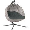 Hanging Chair with Stand, Egg-Shaped Hanging Swing with Removable Washable Cushion, Hammock for 2 People, Swing Chair Indoor Outdoor, Sand+Black