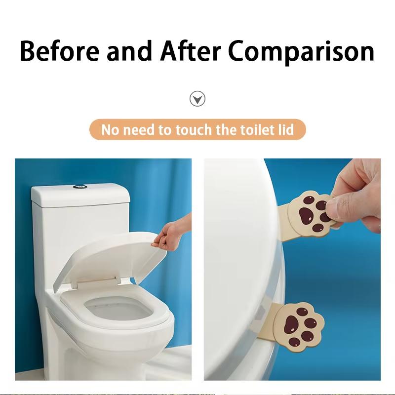 1/2pcs Cute Cartoon Toilet Handle, Creative Cat Claw Lid Remover, Plastic Convenient Flip Lid Remover