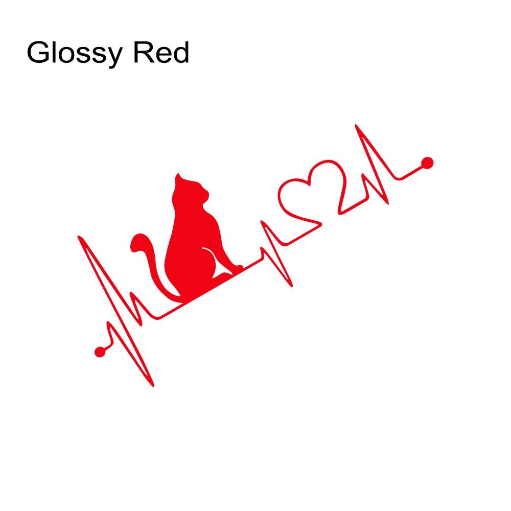 Universal Car Body Vinyl Sticker Cat Electrocardiogram Graphics Decal DIY Style Auto Window Hood Tail Tuning Accessories