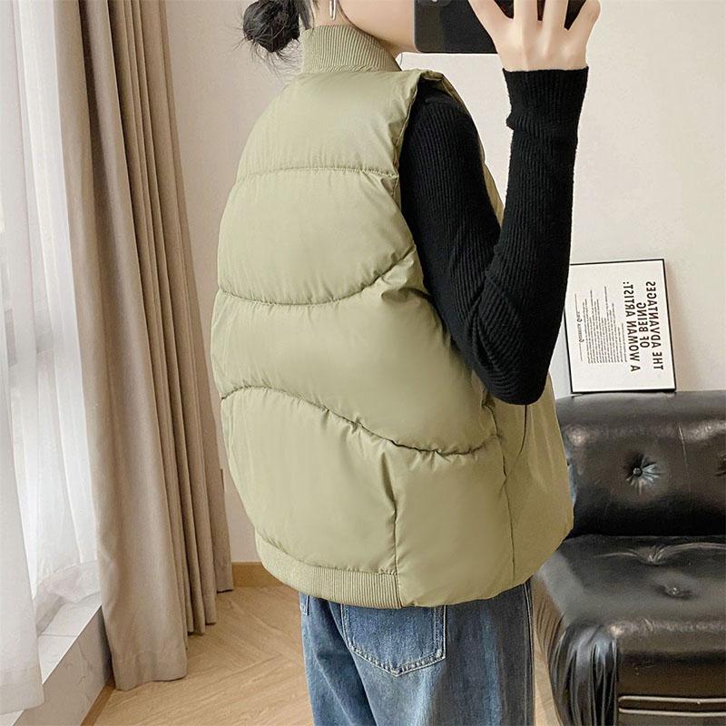 Vest for Women Windproof  Oversize Loose Sleeveless Vest Winter Thickened Down Casual Vest