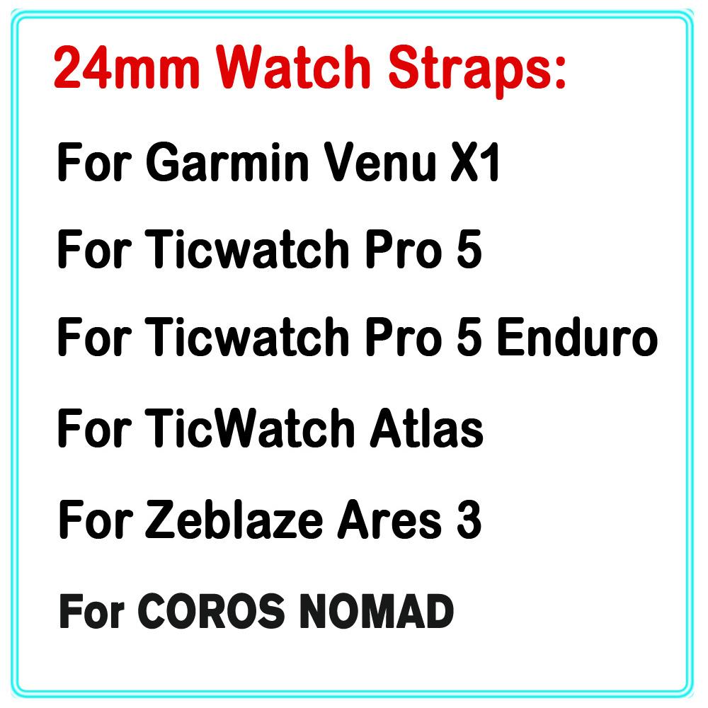 Športový dvojfarebný silikónový 24mm remienok pre Garmin Venu X1 Náramok pre Garmin Venu X1 TicWatch Pro 5 Enduro Remienok na hodinky