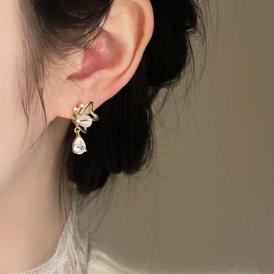 1 Paar Kunstperlen-Ohrringe, französische Strass-Quaste, luxuriös, elegant, antiallergisch, für Damen und Mädchen, baumelnde Ohrringe, Modeschmuck, Accessoires, Geschenk