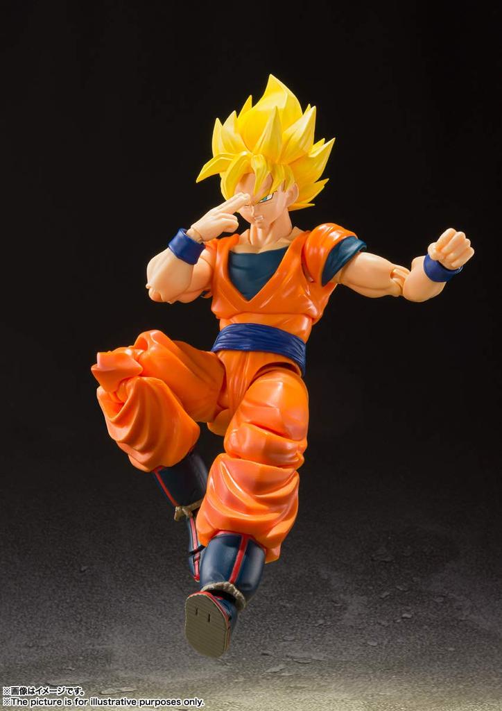 TAMASHII NATIONS Dragon Ball Z Super Saiyan Full Power Son circa PVC ABS action figure dipinta S.H.Figuarts Goku, 140mm, &