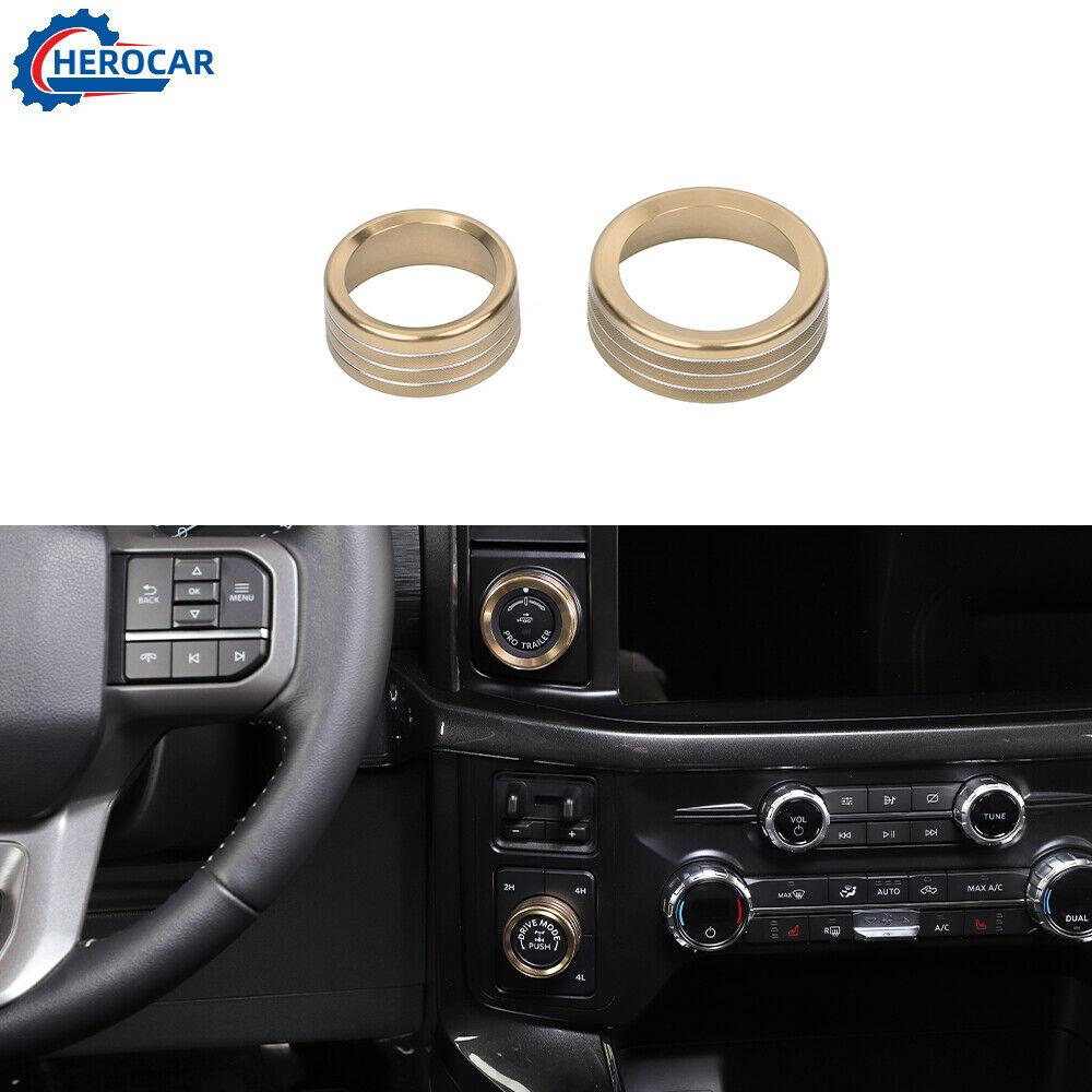 2PCS Four Wheel Drive 4WD &Trailer Control Switch Knob Ring for +Ford F150