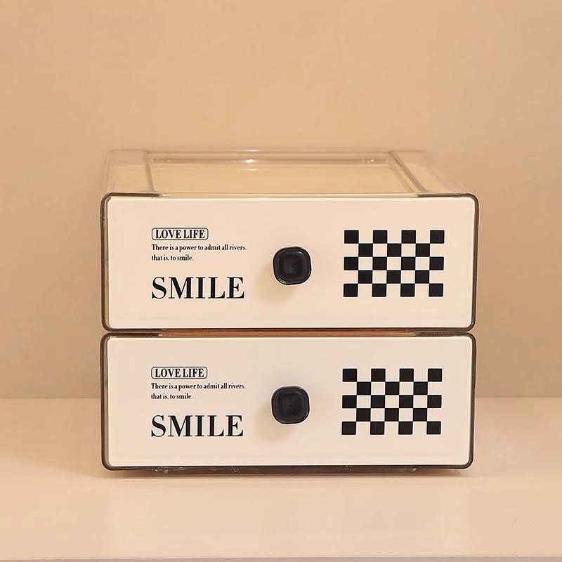 Desktop Drawer Storage Box Organizer Living Room Trable Decoration Luxury Cosmetics Makeup Key Stackable Storage Case Rack Set