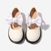 2024 Spring Children School Shoes Round-toe Versatile Soft Girls Loafers Black Uniform Bow Elegant Kids Shoes Drop Shipping PU