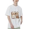 Schwarzes T-Shirt Game Day Vibes Fußball und Sterne Print Für Sportveranstaltungen