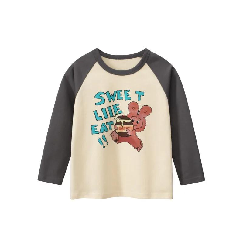 

2024 Осень Новая Корейская Детская Одежда Футболка С Длинным Рукавом Для Девочек С Рисунком Медведя Модная Детская Одежда Подкладка Рубашка Для Девочек 140