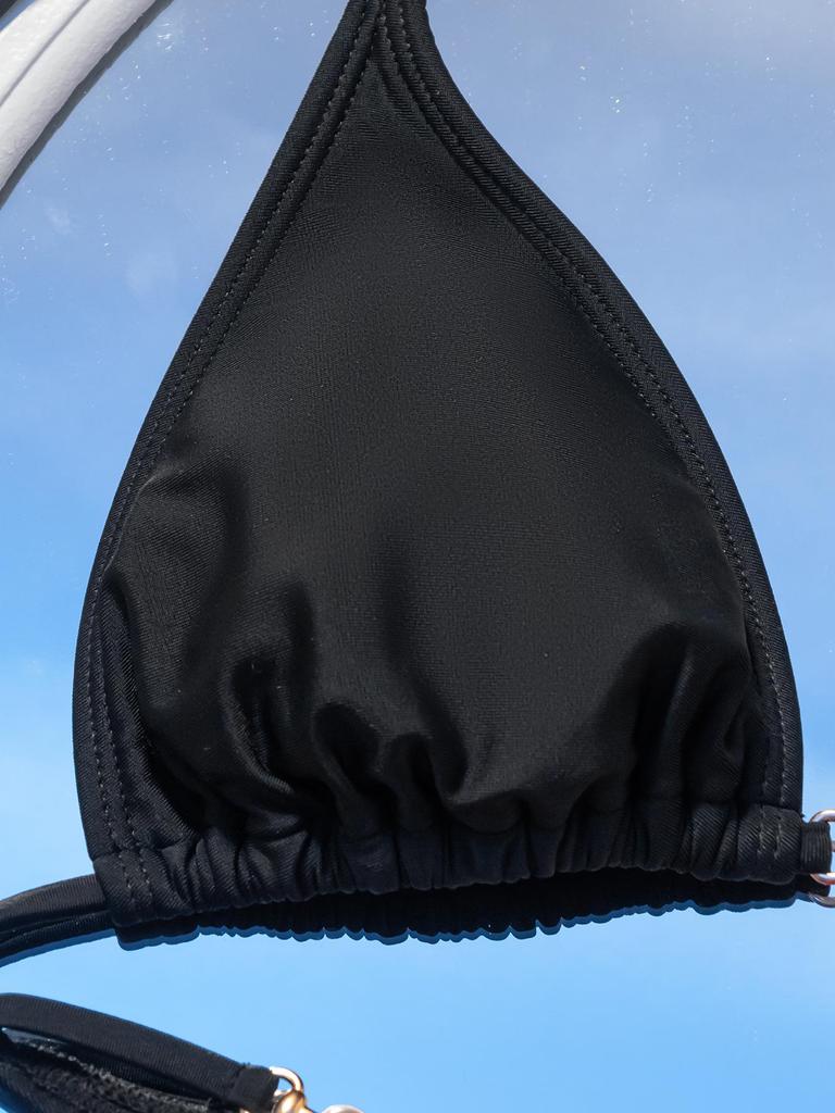 2025 Pearl Tie-Up Triangle Bikini - European & American Style