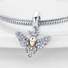 Inlaid Zircon Charm Beads 925 Silver Bee Glow In The Dark Firefly Star Charms Pendant Fit Bracelet DIY Jewelry
