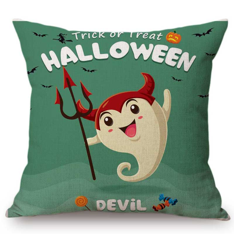 Trick Or Treat Halloween Party Decoration Cute Cartoon Design Sofa Throw Pillow Case Bar Pub Halloween Decoration Cushion Cover
