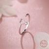925 Sterling Silver Korean Sweet Zircon Hollow Opening Ring for Women Simple Luxury Party Jewelry Accessories