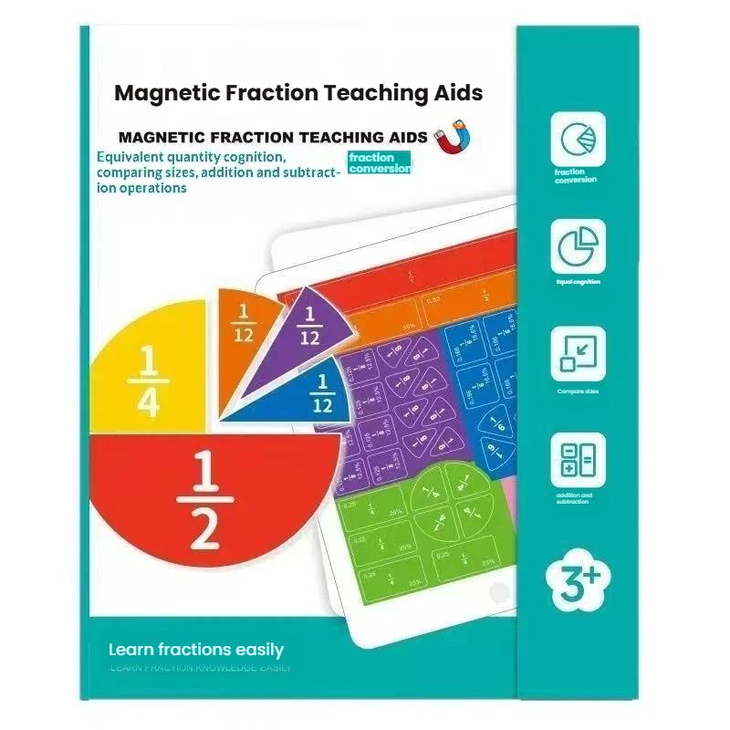 Magnetic Fraction Demonstrator Colorful Fraction Tiles Math Learning Educational Toy for Kindergarten Teachers Teaching Supplies