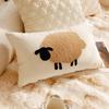30x50/45x45CM Cute Sheep Throw Pillow Cover Simple Brown Cartoon Stamping Waist Cushion Cover Decor Home Decorative Pillowcase