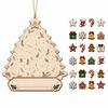 Wooden Christmas Tree Advent Calendar Hanging Decoration with Days Countdown for Holiday Home Decor