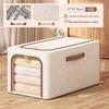 Tianshan Cotton & Linen Zipper Storage Box with Lid for Clothes & Toys