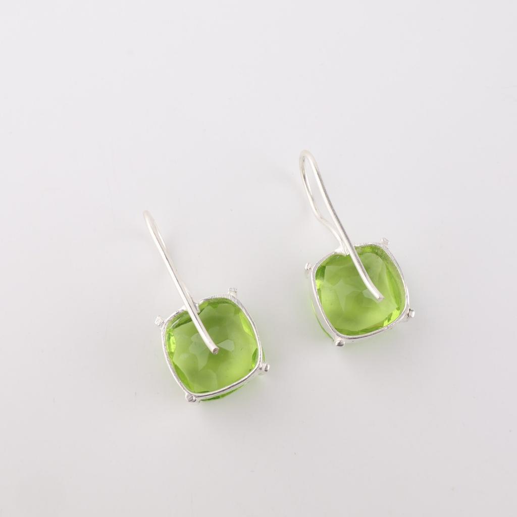 Peridot Gemstone 925 Sterling Silver Jewelry Handmade Drop/Dangle Earrings 1" EE-172-3