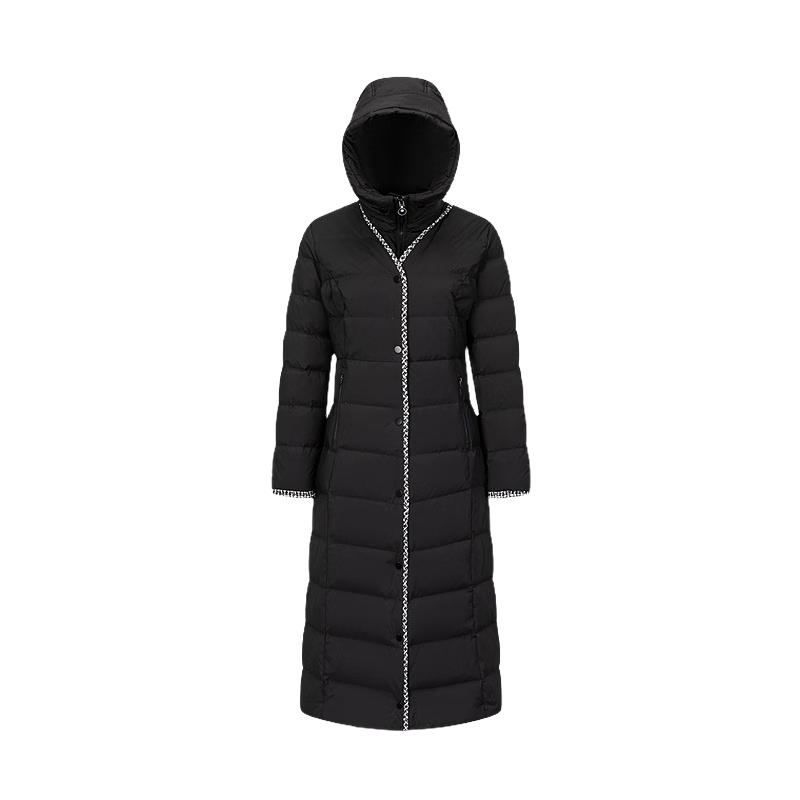 

Women s Fashion Faux Two-Piece Long Hooded Duck Down Parka 165/88A