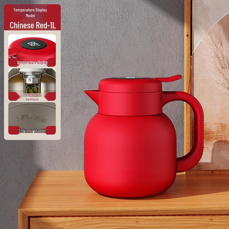 Large Capacity Insulated Stainless Steel Teapot with 316 Inner Liner - High Temperature Resistant for Home Use