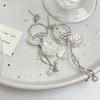 Extra Long Petal Pearl Fringe Earrings Women Minimalist Luxury Small Batch Elegant Dangle Earrings