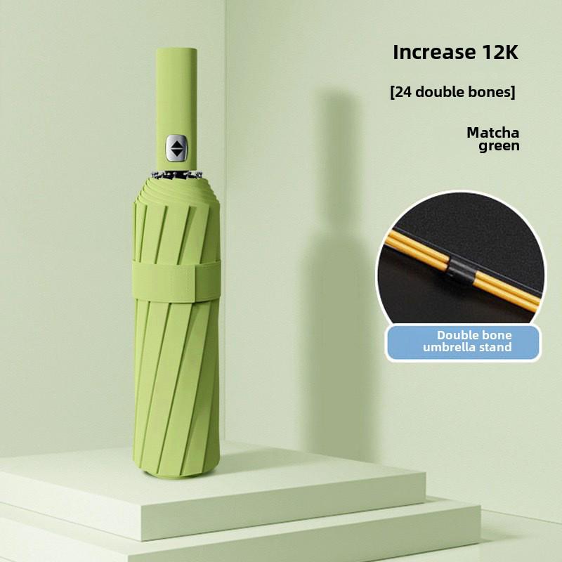 24-Rib Automatic Folding Women's UV Protection Sunshade Umbrella