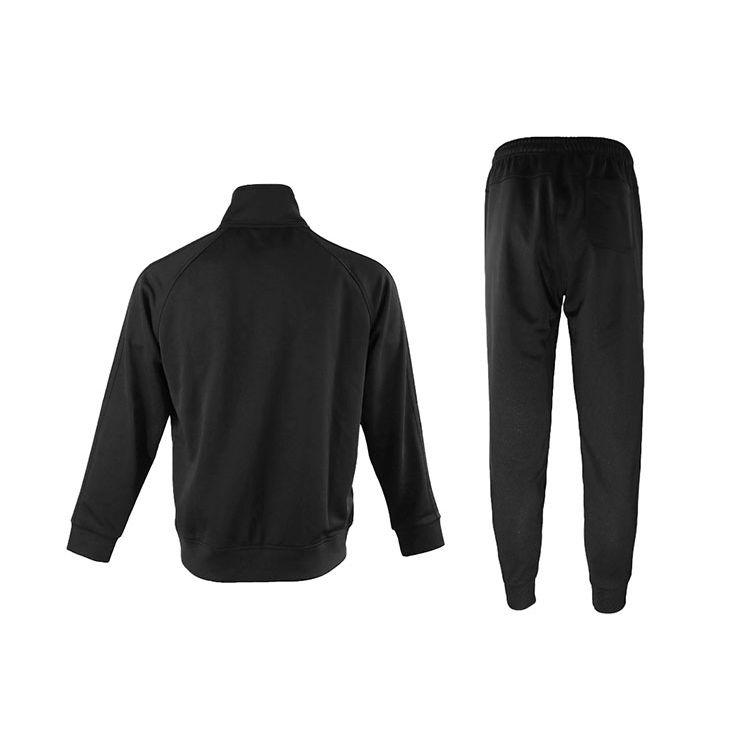 Adidas Farbblock Gestreifte Stehkragenjacke und Manschettenhose Lässiges Sportset Herrensets Schwarz TR30JR-BB+TR30P1R-BB