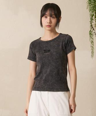 FDR Sulfar Washing Rib Muscle Short Sleeve Black