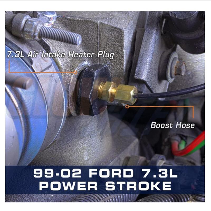 No Drill Intake Heater Sensor Adapter M22x1.5 Male 1/8-27 NPT Female for Ford 7.3L Super Duty