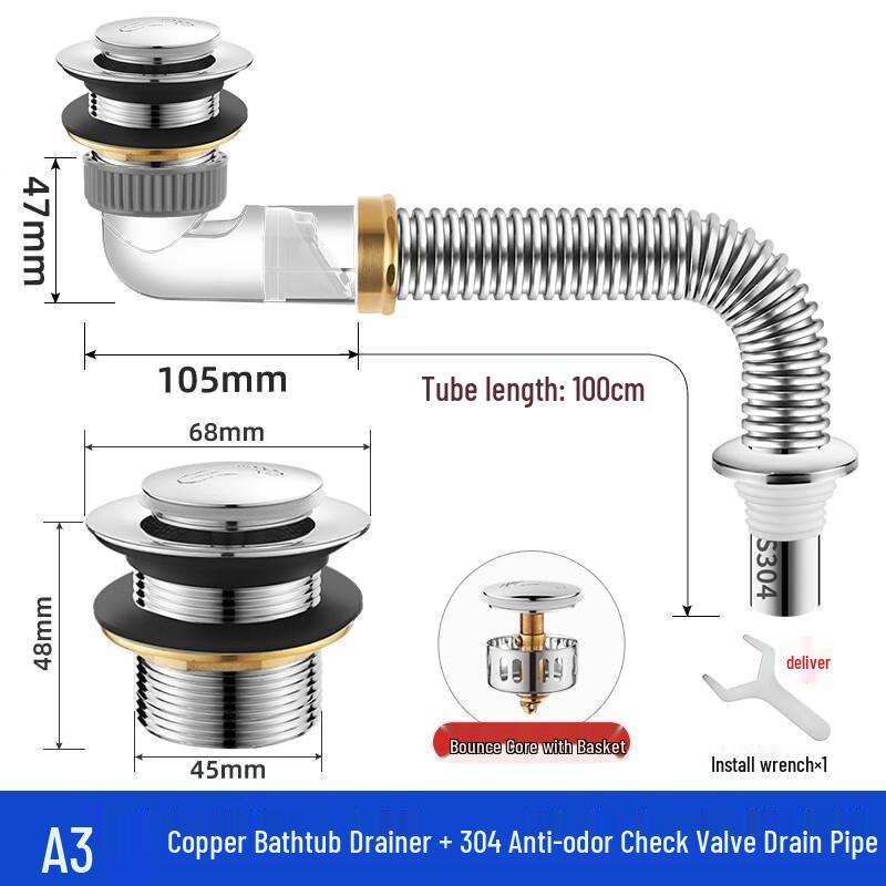 TaiJuFu A3 Pop-Up Bathtub Drain Assembly