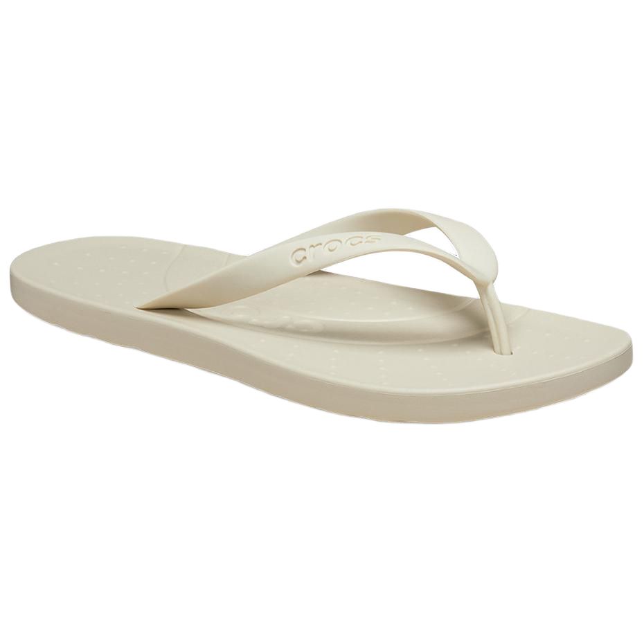 Crocs Fashion Versatile Rubber Sole Non-Slip Flip Flops Unisex Footwear Bone-White 210089-2Y2