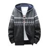 Suéter masculino casual de outono e inverno com capuz e suéter de malha quente