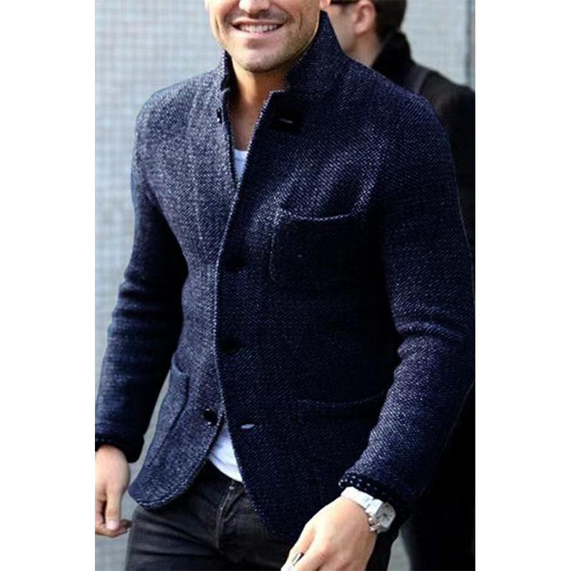 

Мужская повседневная куртка со стойкой и множеством карманов, доступна в темно-сером, темно-синем, светло-сером и цвете хаки M темно-синий