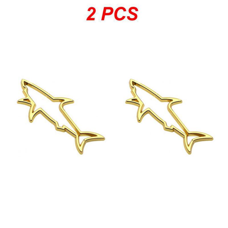 1~4PCS Universal Metal Car Styling Sticker Hollow Fish Shark Emblem Badge Decals Automobiles Motorcycle Computer Fuel