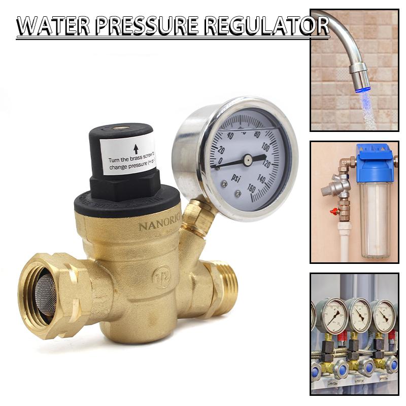 

Регулируемый латунный регулятор давления воды с манометром 0-160 фунтов на квадратный дюйм для жилых автофургонов и лодок