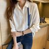 2024 Spring Women's Color Block Long Sleeve Chiffon Blouse - Professional Design