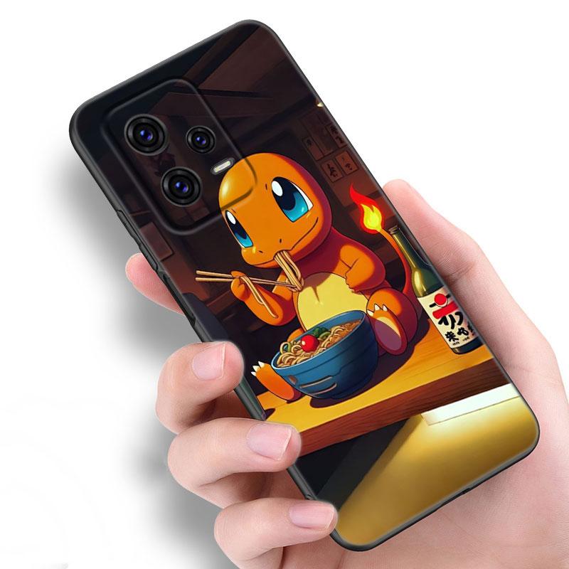 

Милый Черамандер Покемон Черный Силиконовый Чехол для Телефона Для Xiaomi Redmi Note 9 10 11 11S 11T 12 13 Pro 5G Plus 9S 10S 12S Redmi Note12 ProPlus