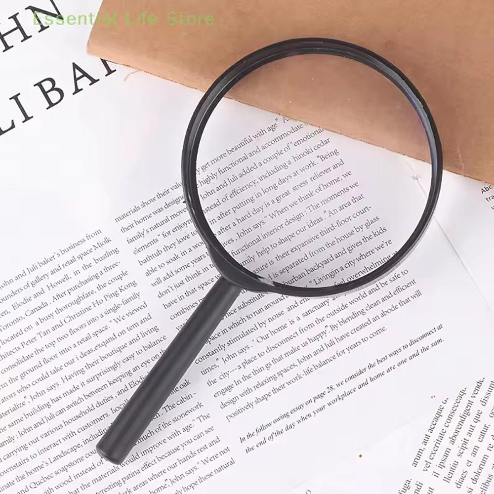 Handheld reading magnifying glass for elderly and children, magnifying glass with plastic handle