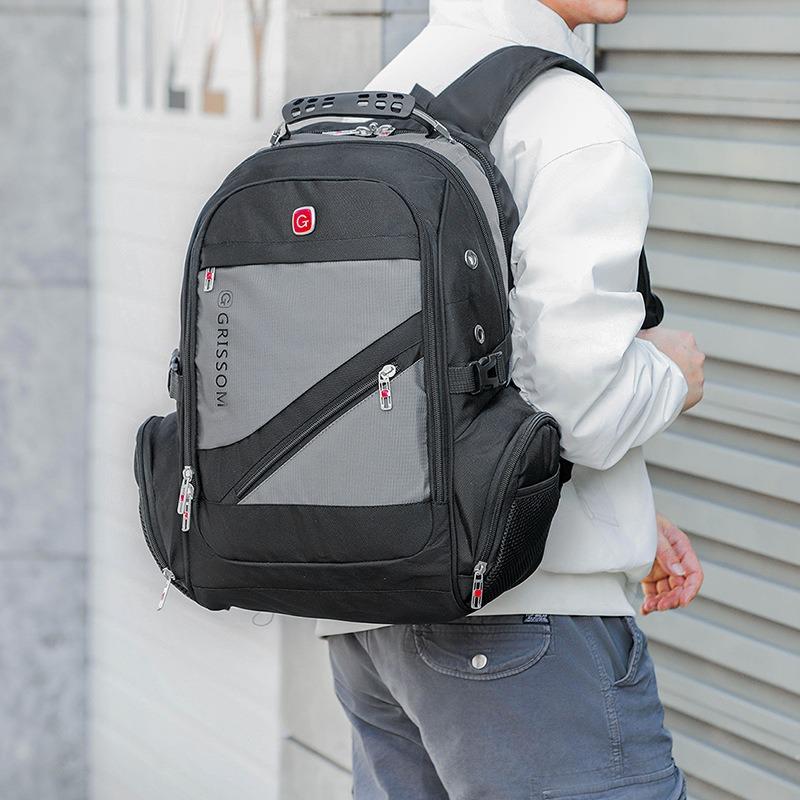 Zaino Impermeabile in Tessuto Business Casual per Studenti Universitari, Zaino Studentesco e per Laptop con Porta USB.
