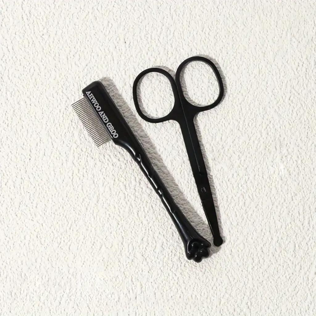 Pente Facial de Limpeza para Animais de Estimação Remove Manchas Lacrimais Pente para Remelas Tesoura para Reparo de Pelos de Cão Pente para Pelos de Gato Suprimentos de Limpeza para Animais de Estimação Acessórios