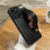 Wrist Strap Holder Crocodile Leather Pattern Phone Case for IPhone 17 16 15 11 12 13 14 Pro Max Air XS 8 7 Plus Soft Stand Cover
