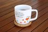 Artha Kimochi Mug with Lid, Thank You, 280ml, Dishwasher and Microwave Safe, PorcelainNatural Wood, Comfortable Handle, Gift Item AR0604182