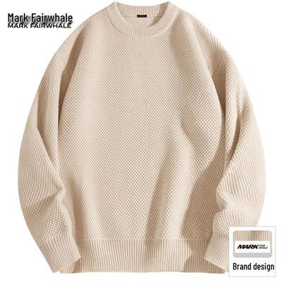 Mark Fairwhale Men's Pineapple Texture Crew Neck Knit Sweater