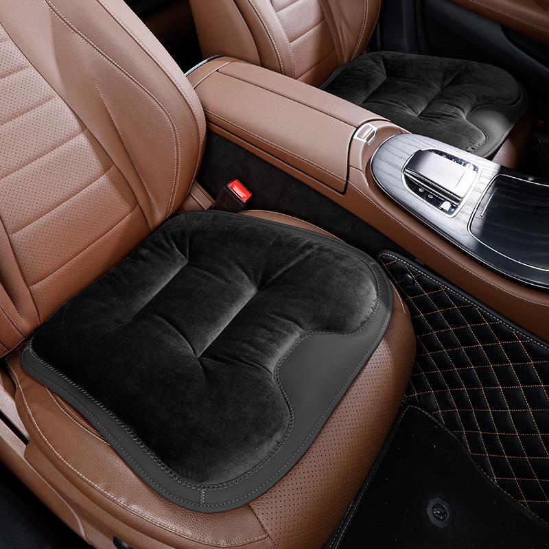 Luxury Flannel Winter Plush Car Seat Cushion for Mercedes-Benz & BMW - Thick, Warm, Three-Piece Rear Set