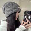 Autumn and Winter Wool Pile Hats with Large Head Circumference Versatile Casual Cold Hats Warm Hats Couple Ear Protection Knitted Hats