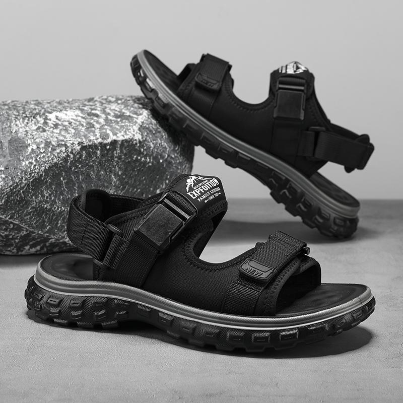 Premium Men's Classic Fashion Sandals Outdoor Non-Slip Men's Hiking Sandals Comfortable Wear-Resistant Rubber Roman Shoes