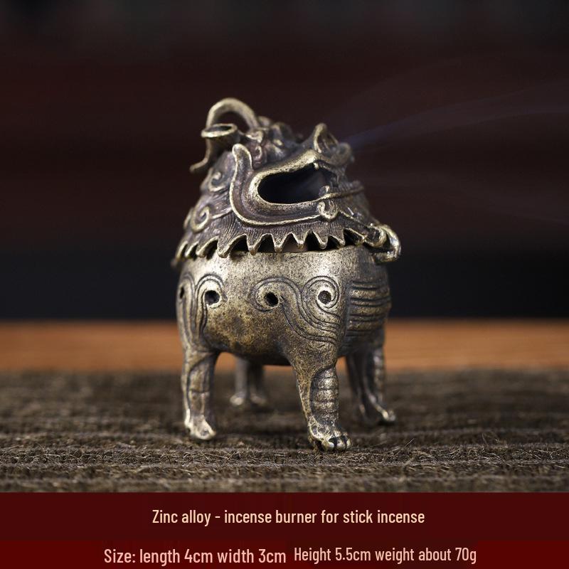 Auspicious Cloud Mini Copper Incense Burner for Indoor Aromatherapy