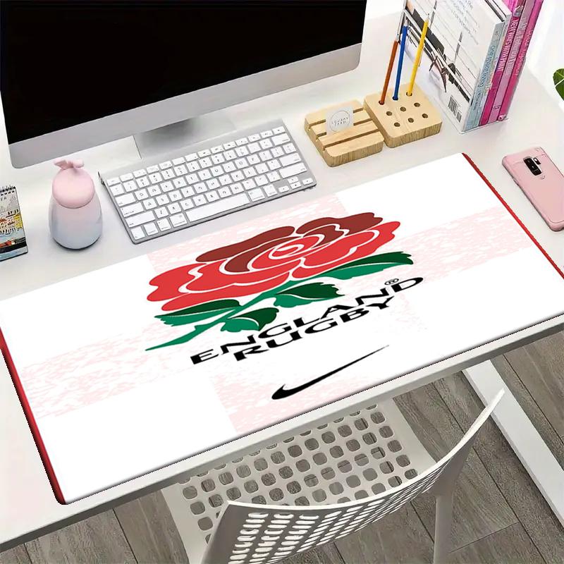 England Rugby Theme Mouse Pad, Non Slip Rubber Base, Multifunctional Office & Home Decor, Perfect for Workspace Personalization.